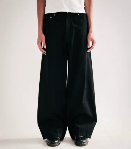 Jet Black Raw Selvedge Wide Leg Denim (6-8 WEEK PREORDER)