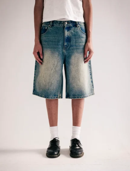 Light Wash Baggy Jorts (PREMADE)